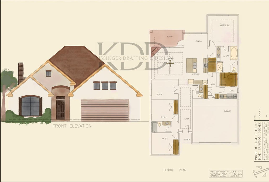 3 Bed, 2 Bath, 2068 Sqft.