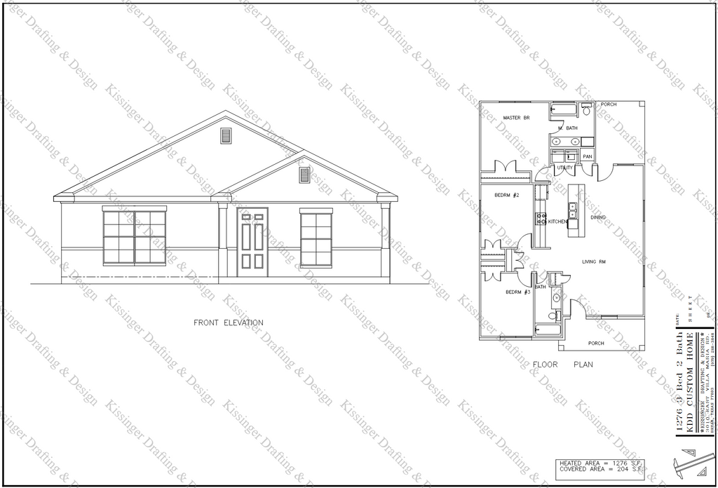 3 Bed, 2 Bath, 1276 Sqft.