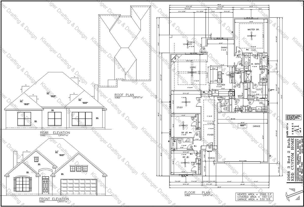3 Bed, 2 Bath, 2068 Sqft.